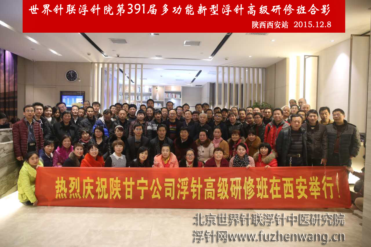 【多功能皮下套管针疗法】世界针联浮针中医研究院第391届新型浮针疗法研修班在陕西西安成功举办并圆满结束（2015年12月08-12月09日）西安