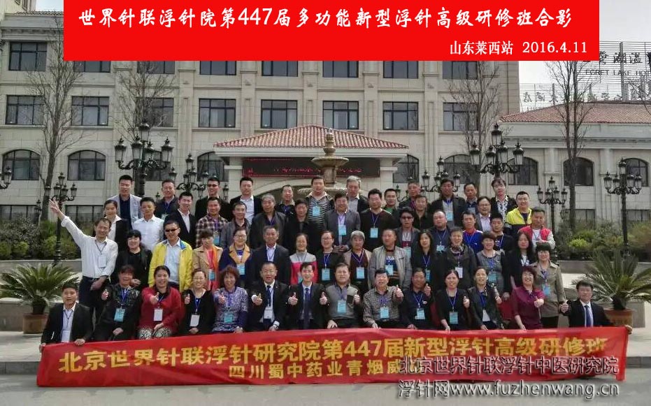 【多功能皮下套管针疗法】世界针联浮针中医研究院第447届新型浮针疗法研修班在山东莱西成功举办并圆满结束（2016年4月10-4月11日）莱西